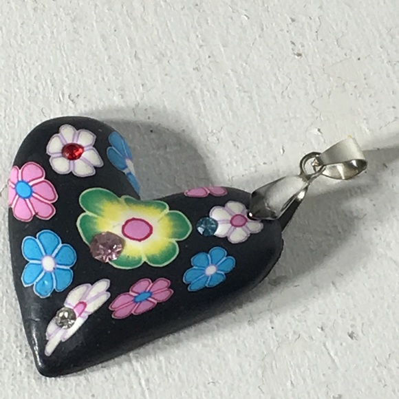 @Popup Show: 18KGP Mosaic Glass Rhinestone Heart Pendant - Picture 1 of 8